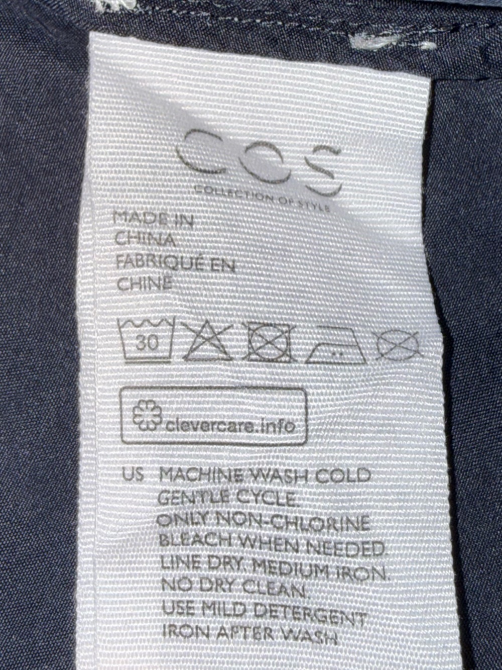 COS Women's Striped Cotton and Silk Mixed-Media Top w/ Button-down Back Panel XS - Picture 8 of 9